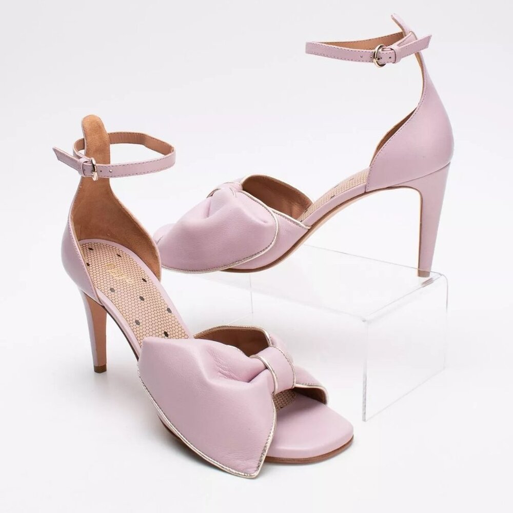 RED Valentino Pink Bow Ankle-Strap Sandals